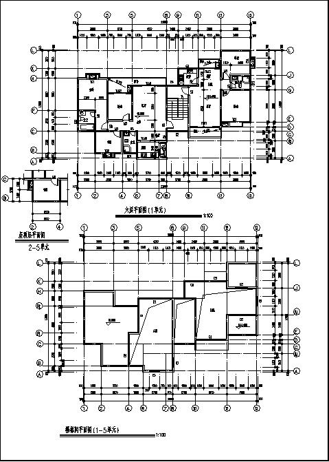哈尔滨六层小区住宅楼建筑设计施工cad图纸